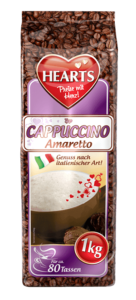HEARTS, Cappuccino, Amaretto, Instant, italienischer Genuss