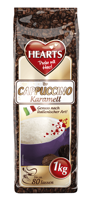 HEARTS, Cappuccino, Karamell, Instant, italienischer Genuss