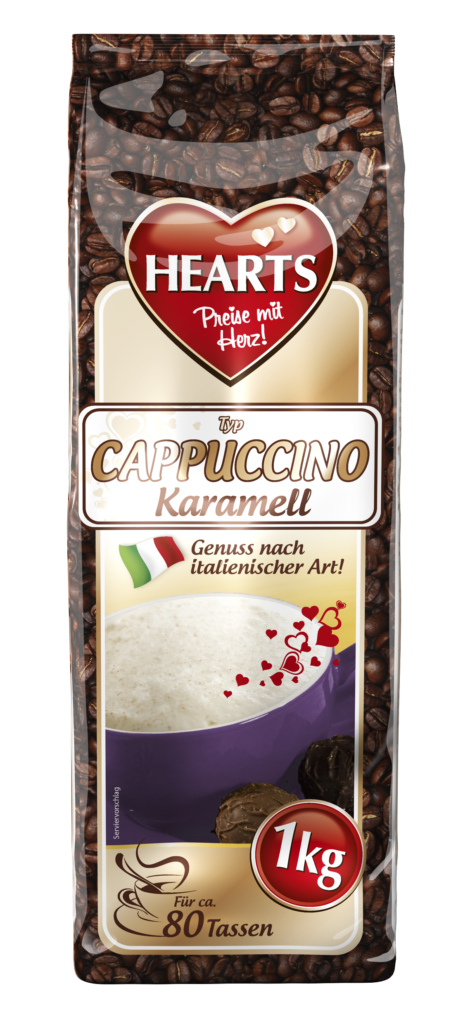 Hearts Kaffee, Cappuccino, Karamell, Instant